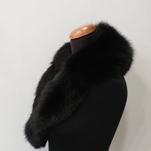 Fur collar, fox fur collar,black fur collar image 3