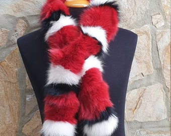 Fur scarf, real fox, fur scarf