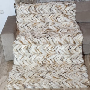 Real Fox Fur Blanket: Handmade Throw, Made in Greece