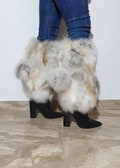 Fur leg cuffs, leg warmers,real fox fur