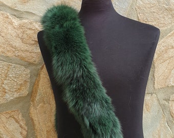 Fox Fur Trim: Handmade Hood Scarf, Made in Greece