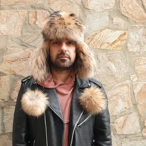 Fur hat,unisex fin raccoon fur hat,real fur hat