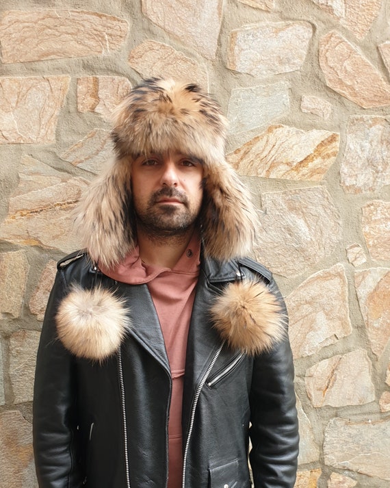 Fur Hat,unisex Fin Raccoon Fur Hat,real Fur Hat - Etsy