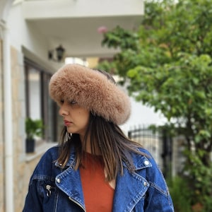 Fur headband,fur neck warmer, fur scarf, fox headband