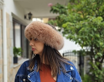 Fur headband,fur neck warmer, fur scarf, fox headband