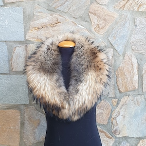 Fur collar, fin raccoon fur collar, fur collar