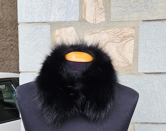 Fur collar, fox fur collar,neck collar, black fur neck warmer