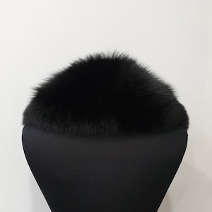 Fur collar, fox fur collar,black fur collar image 7