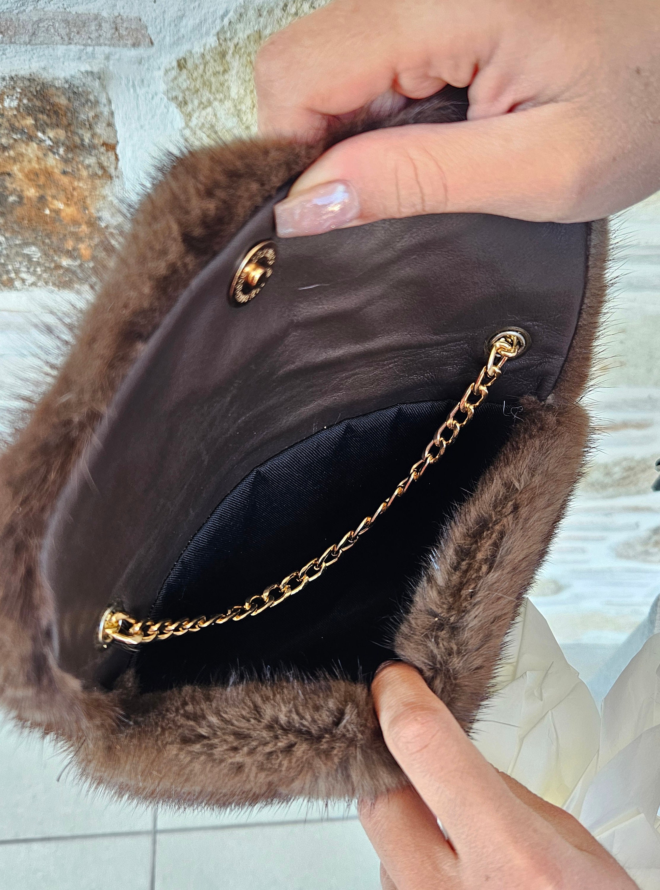 Fur Bag,mink Fur Bag, Real Brown Fur Bag - Etsy
