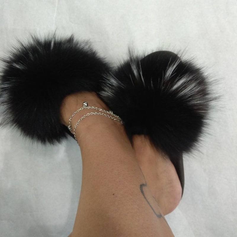 fur sliders for women