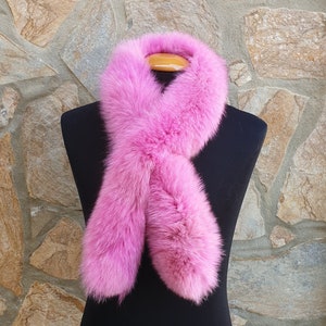 Fur scarf, pink fur scarf,real fur