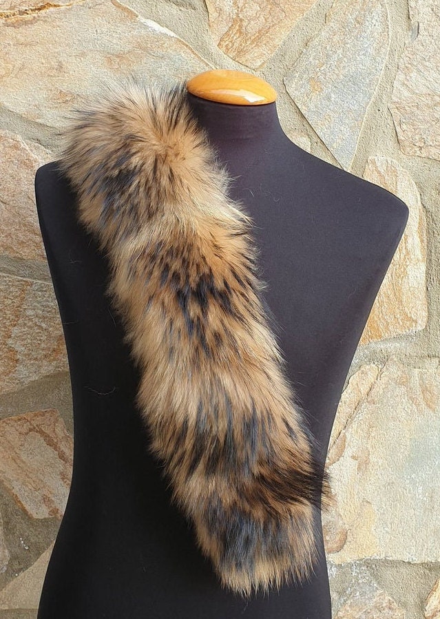 Fur Trim,fin Raccoon Fur Trim for Hood, Real Fur Trim,fur Collar