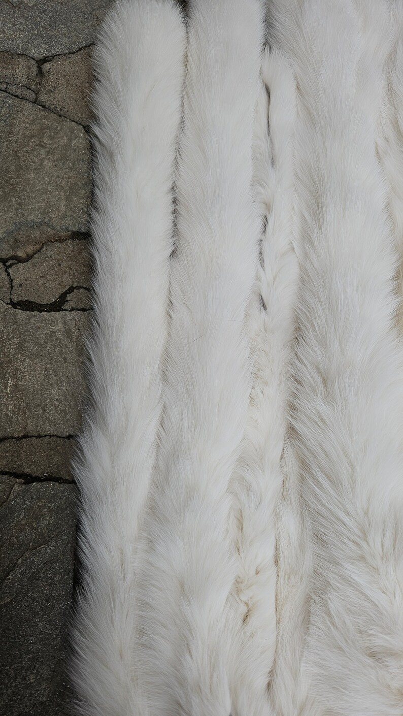 Bande de fourrure, garniture de fourrure de renard, vraies bandes de renard blanc/crème de fourrure image 5
