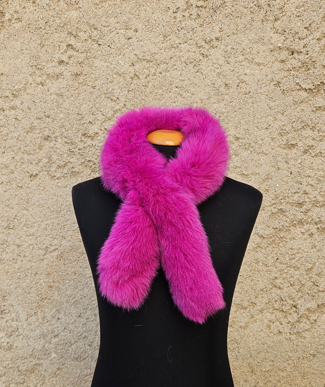 Fur Scarf, Fuchsia Fox Scarf,real Fox Fur - Etsy