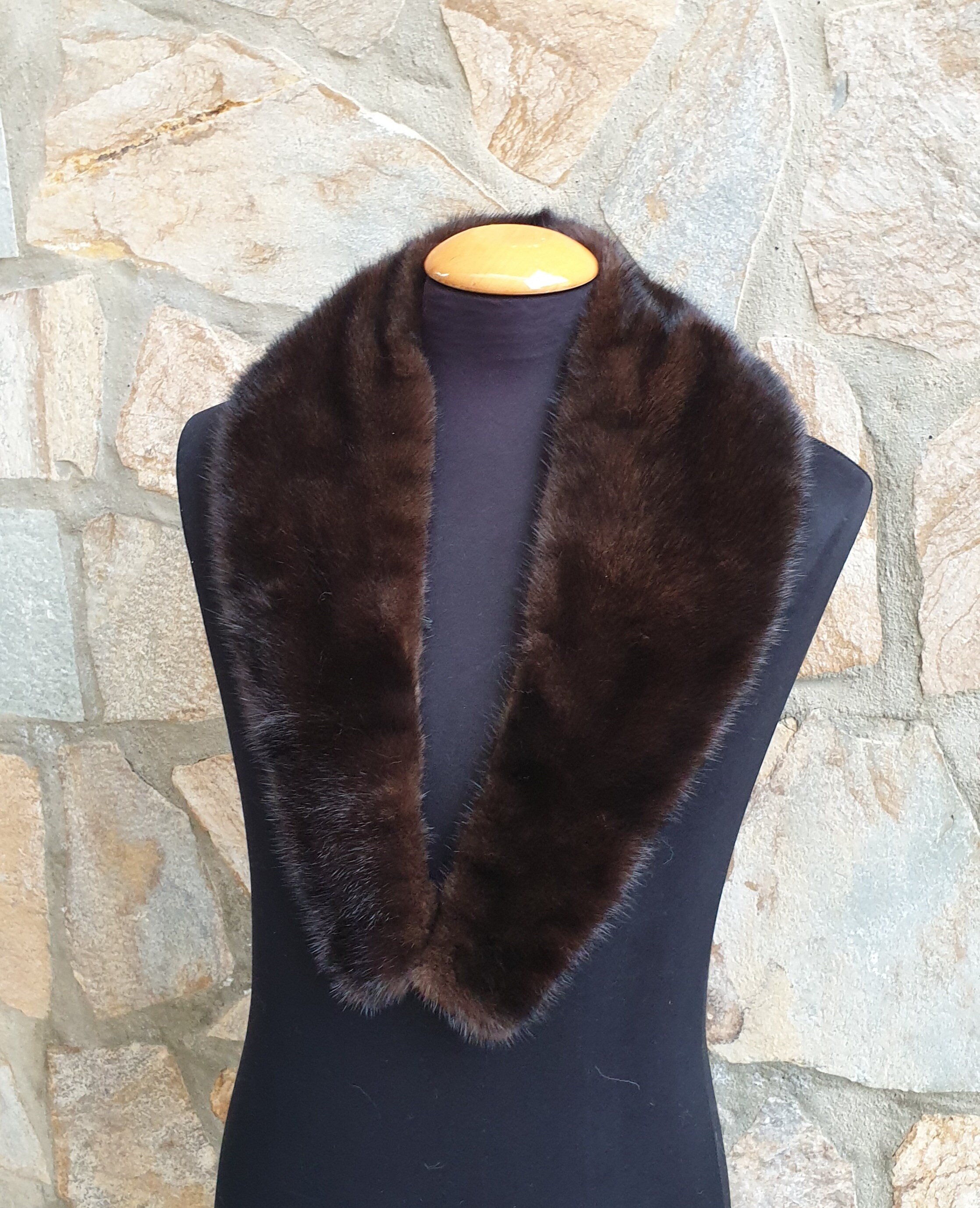 Col Fourrure Vison Véritable - Écharpe Marron Vintage - Parfait état