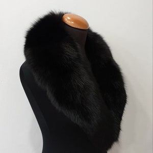 Fur collar, fox fur collar,black fur collar image 4