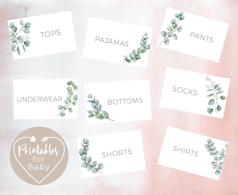 32 Printable Drawer Labels for Babies Kids Nursery Children | Etsy