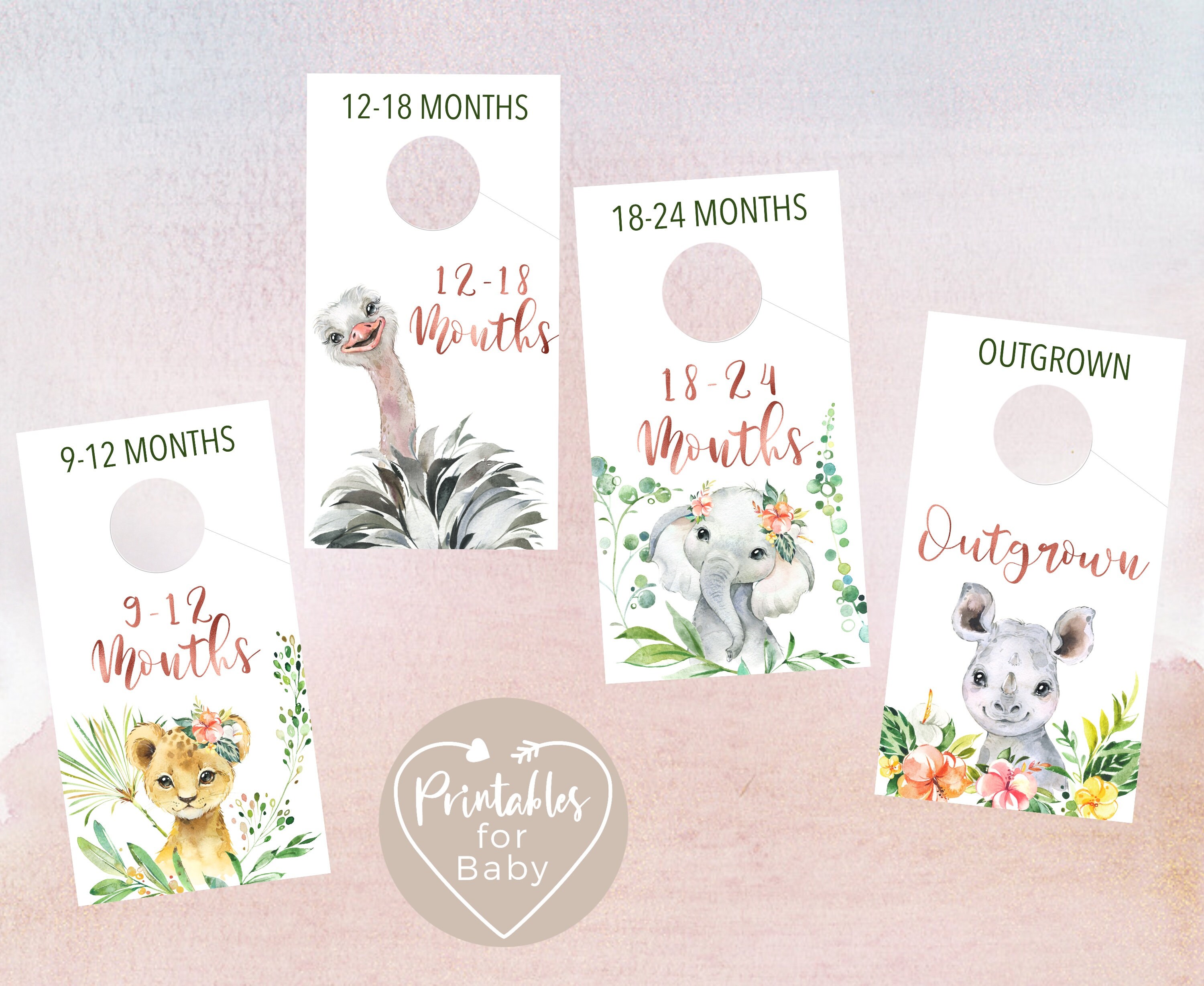 Baby Closet Dividers Safari Nursery Decor Wild Animal Prints Etsy