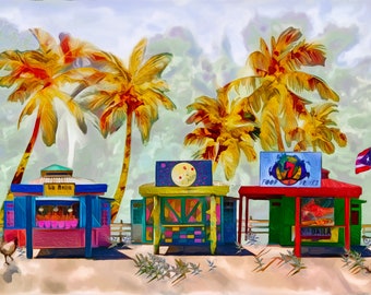 Kioskos de Pinones Fine Art Giclee Print