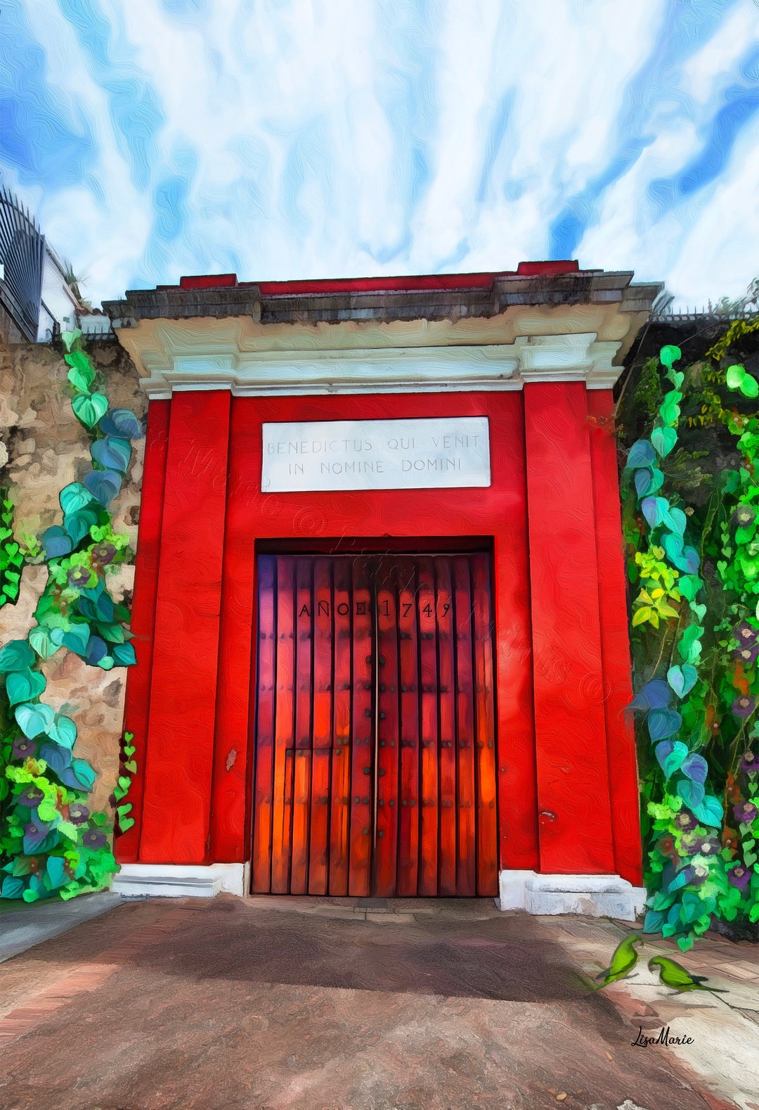 Old San Juan Red Gate Doors Closed Fine Art Giclee Print Etsy