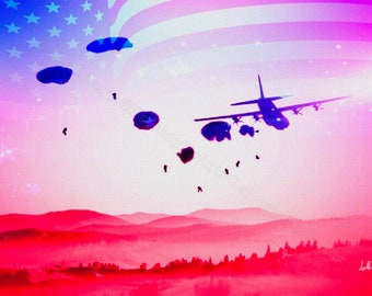 All American Paratroopers Fine Art Giclee Print