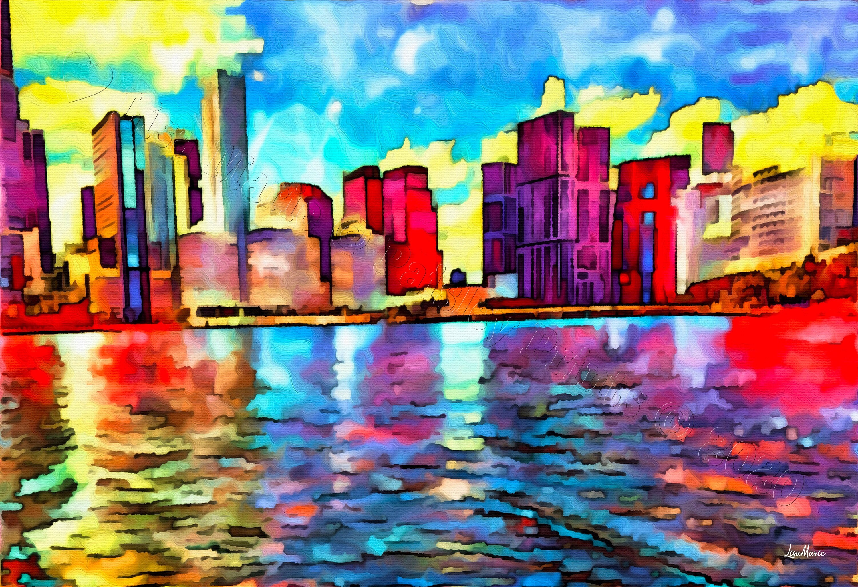 Miami Cityscape Art/South Beach Print/City Seascape Photo Etsy