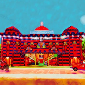 Parque de Bombas Ponce Fine Art Giclée Print, | Great Gift Ideas | Unique Paintings | Traditional Artwork | Artistic Merchandise