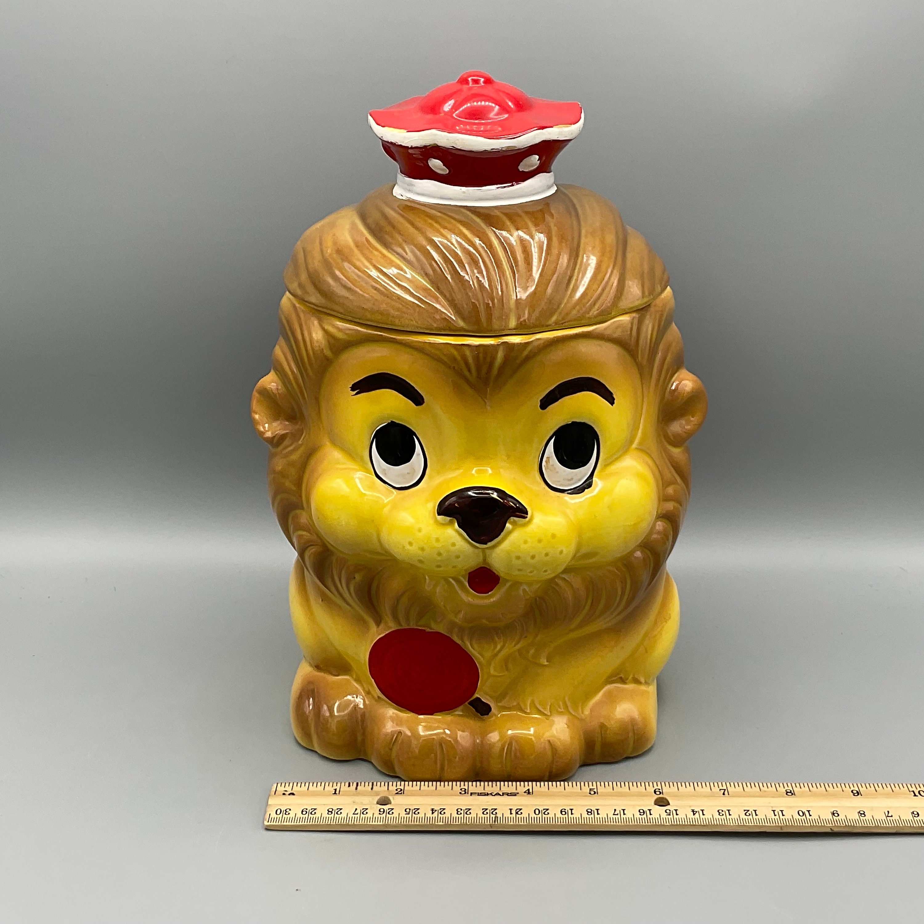邦楽 COUTNEY MELODY / CONQUORING LION /JAPJAM Vintage Lion With Lollipop Japan Cookie Jar - Etsy