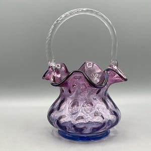 Fenton Blue Basket - Etsy