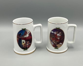 1996 Coca Cola Santa Christmas Mugs Set Of 2