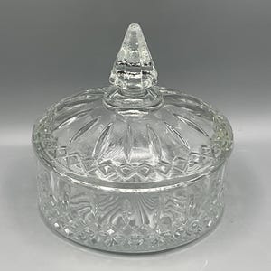 Indiana Glass Clear Princess Covered Candy Dish