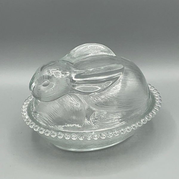 Indiana Glass Clear Bunny On Nest