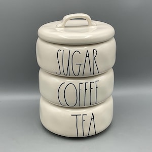 Rae Dunn Stacking Canister Set—Sugar, Coffee, Tea