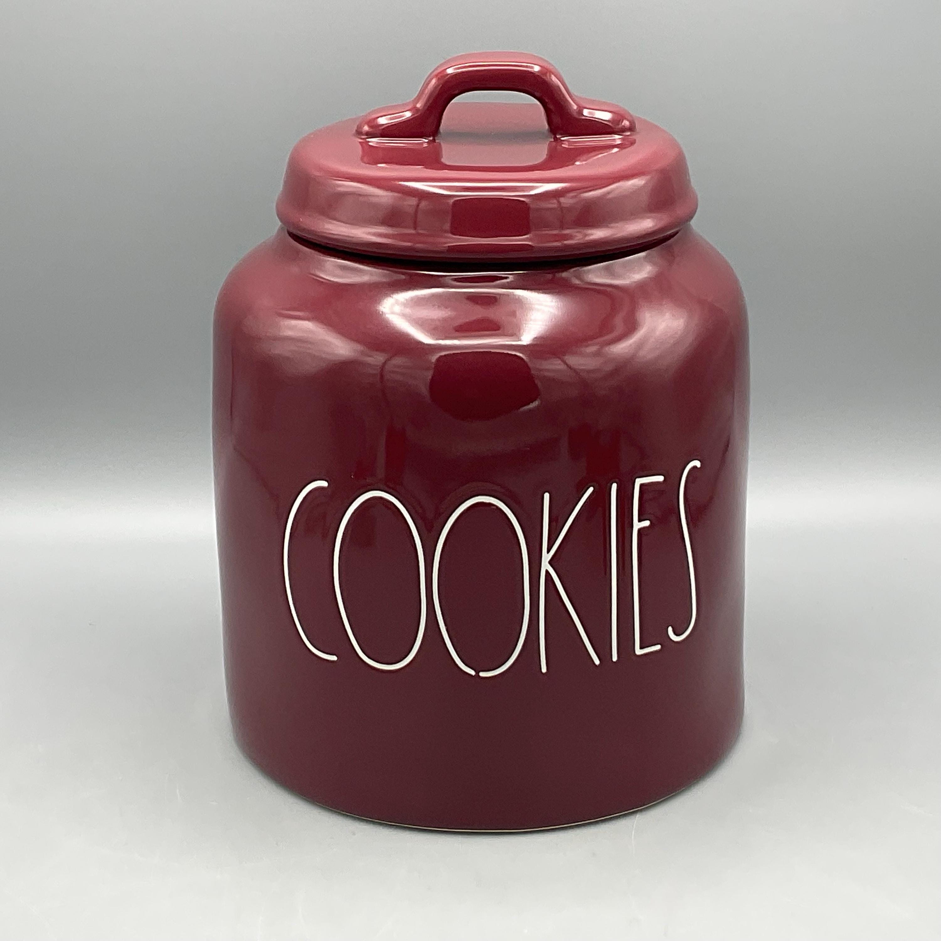 Bidons De Rangement Rae Dunn « SANTA'S COOKIES » Rouge - Lot De 2 En Céramique Noël