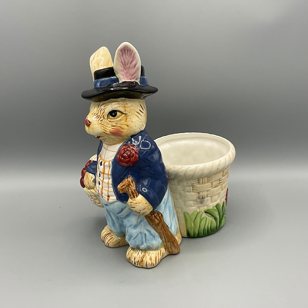 Vintage Bloom Rite Bunny Planter - Etsy