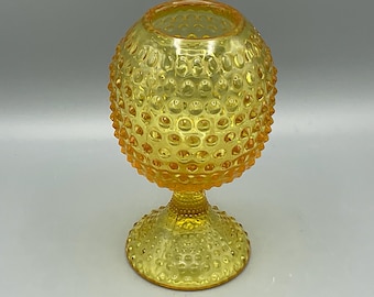 Yellow/Gold Hobnail Ball Vase