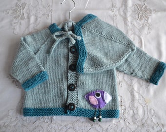 Baby Jacket & Cap Set * Children's Jacket * Girls/Boys * Gift * Merino Cardigan * Sweater * Handmade * Applications