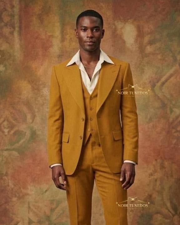 Mustard Tuxedo Suit - Etsy