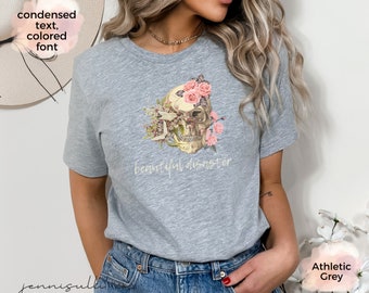 Floral Skull Graphic T-Shirt - Funny Sarcastic Tee