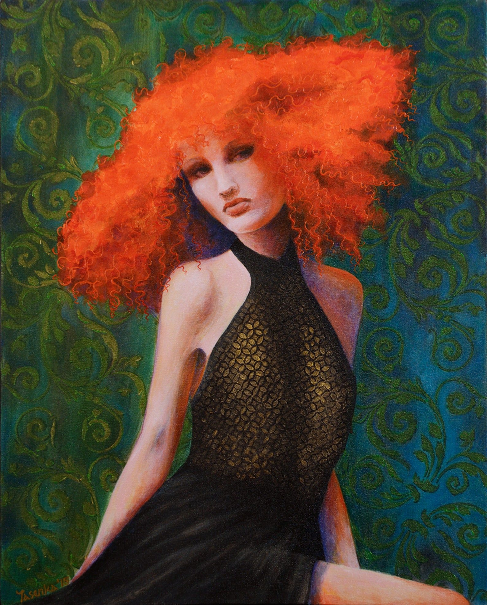 Giclee Empowered Red Haired Woman Art Print Redhead Modern Etsy