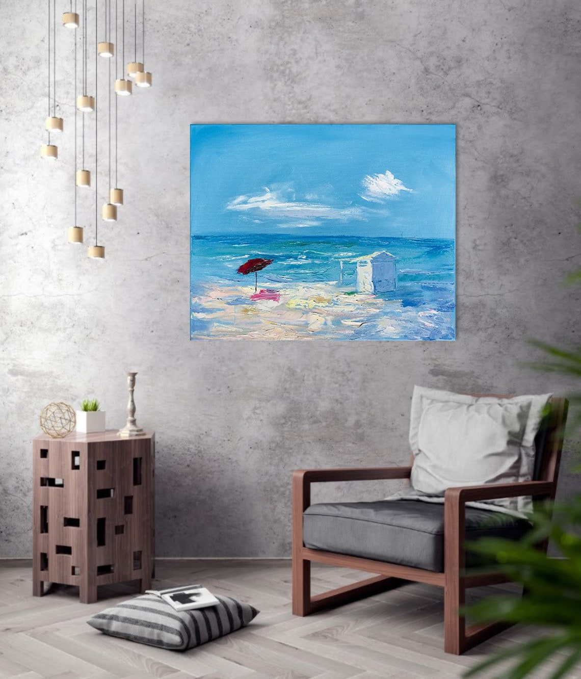 Miami Beach Painting Abstract Seascape Florida Original Art Etsy