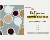 DIGITAL DOWNLOAD Coffee Poster for The Kitchen Poster Illustration Coffee Gift Poster for dining room Mid-Century Boho Poster