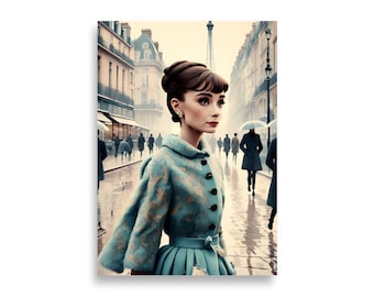 Audrey Hepburn in Paris Poster Print - Wall Art
