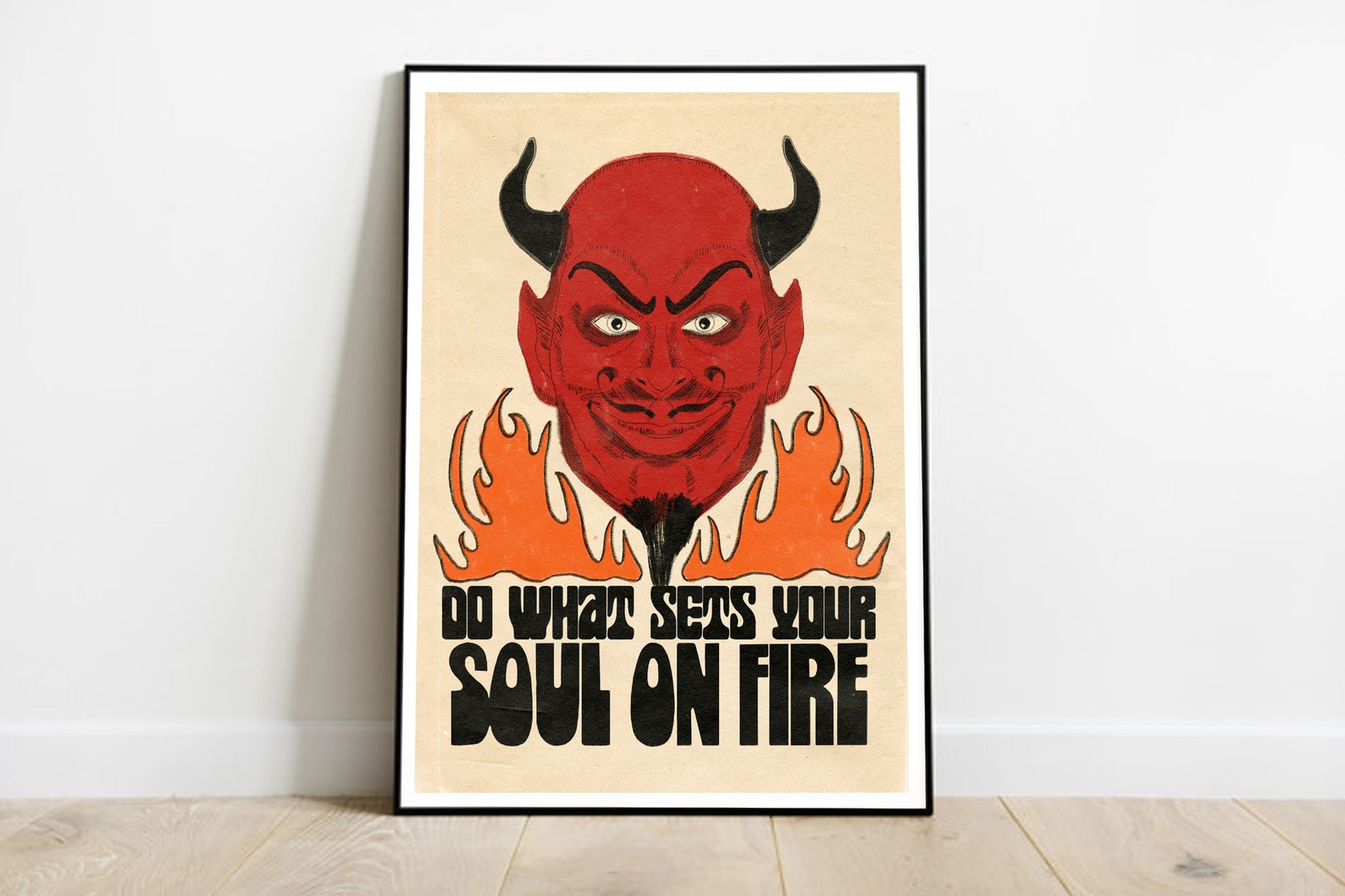 Devil Art Print A4 A3 Hell Fire Satan Wall Décor Flame Etsy