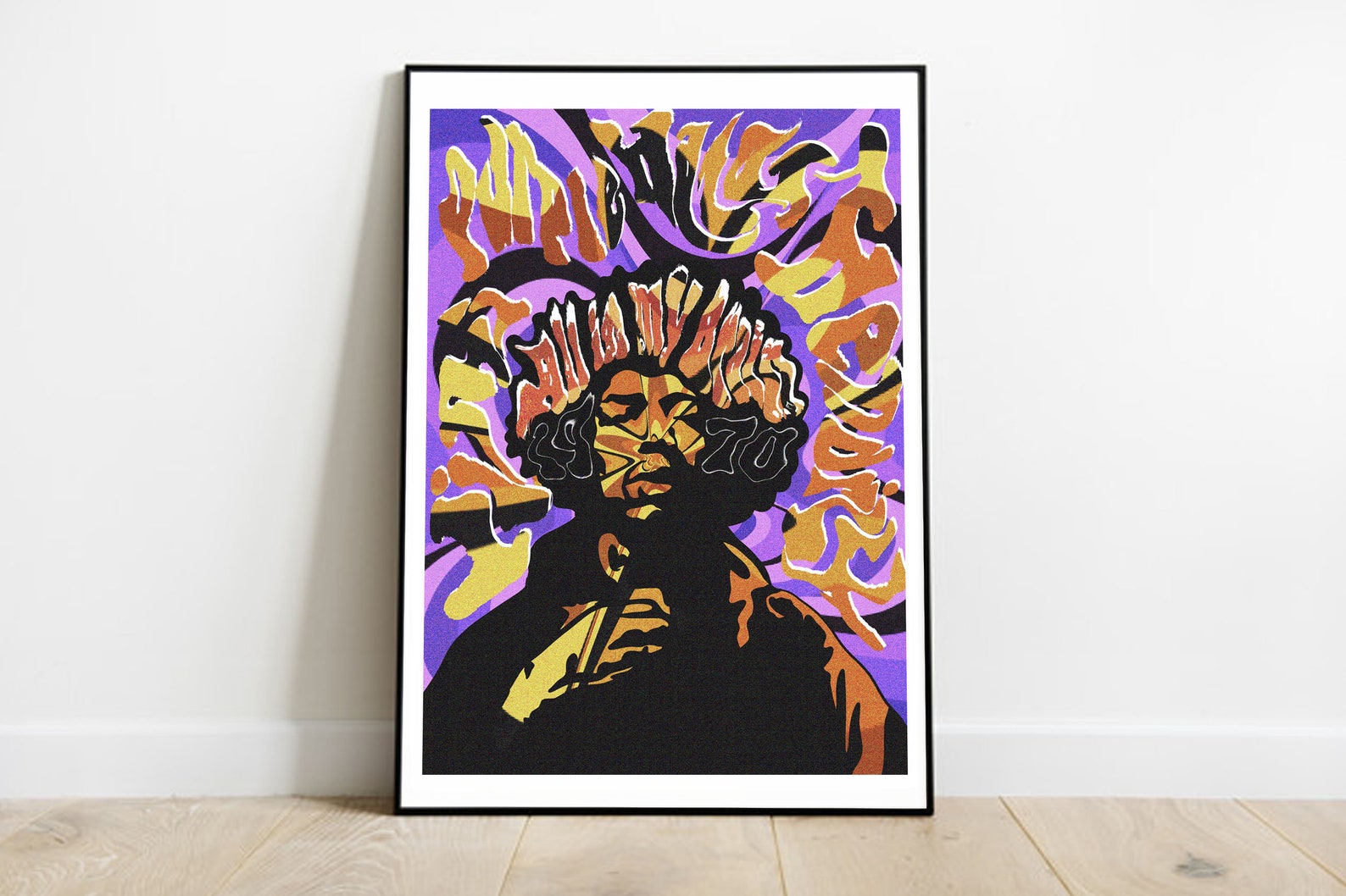 Jimi HENDRIX Art Print Psychedelic Art Vintage Poster Etsy