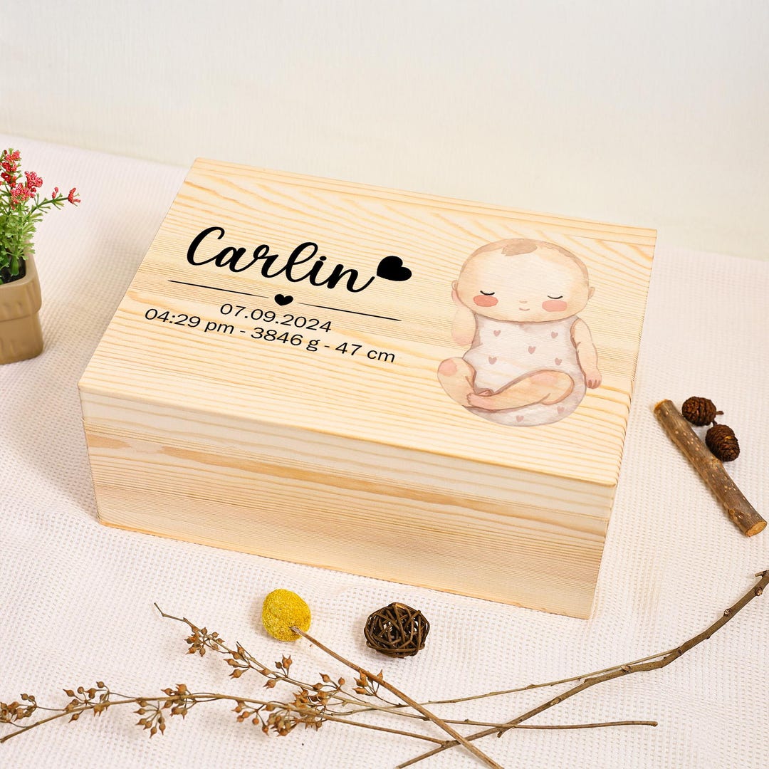 Cute Sweet Design Baby Keepsake Box, Baby Memory Box for Boy/girl, Time ...