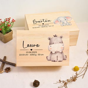 Caja de recuerdos para recién nacidos, caja de recuerdos para bebés, regalo de bautizo, caja de almacenamiento para el primer cumpleaños, caja de madera, regalo para mamá primeriza