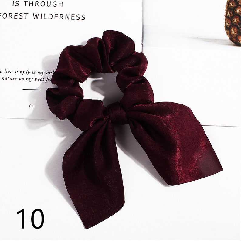 Pure Color Bunny Ears hair accessories|hair ties|bridesmaid proposal|hair ribbon|hair scarf scrunchie|hair bows|wedding gift|scrunchies set