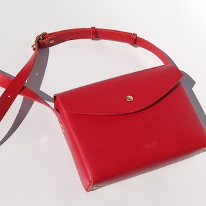 Leather handmade satchel shoulder bag / satchel bag / Crossbody bag / leather shoulder bag / Red leather cross body bag / red satchel