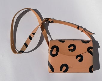 Leopard stitchless satchel shoulder bag / satchel bag / Crossbody bag / leather shoulder bag / leather cross body bag / Leopard satchel